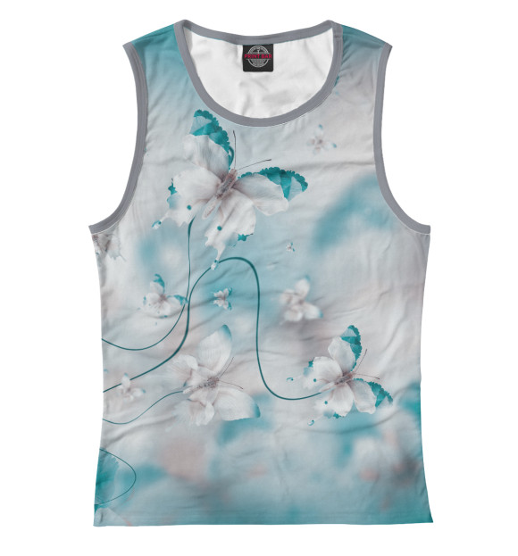 Майка для девочки с изображением Бабочки цвета Белый