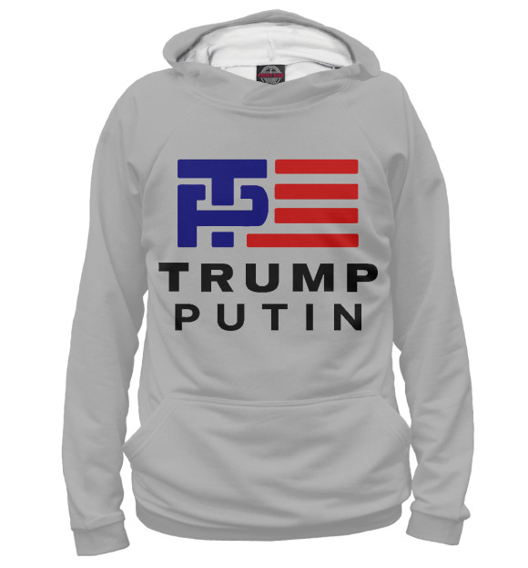 Худи для девочки с изображением Trump - Putin цвета Белый