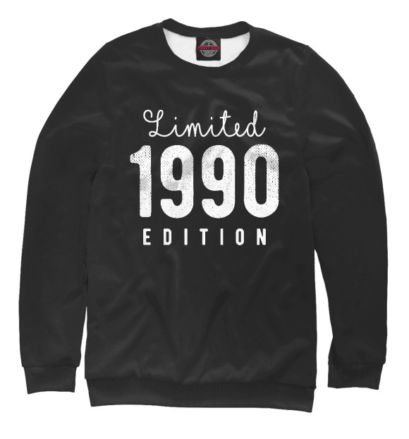 Мужской свитшот с изображением 1990 - Limited Edition цвета Белый