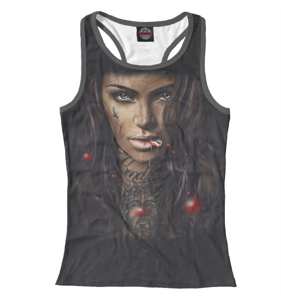 Женская майка-борцовка с изображением Девушка цвета Белый