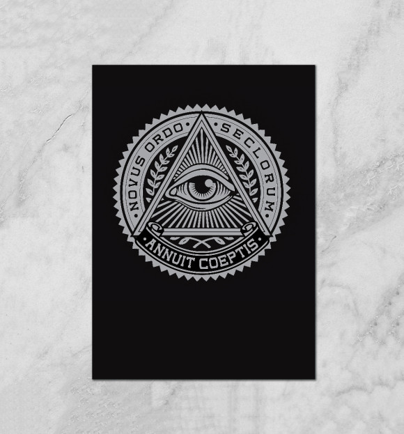 Плакат с притом Illuminati цвета Белый Плакат с изображением Illuminati цвета Белый