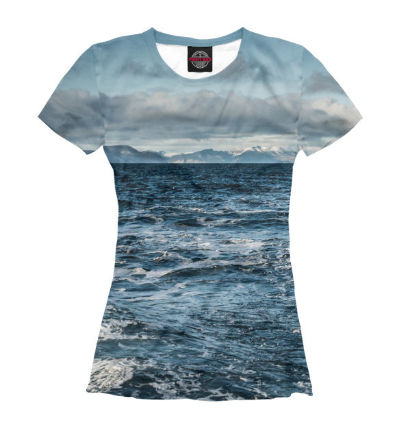 Женская футболка с изображением Океан цвета Белый