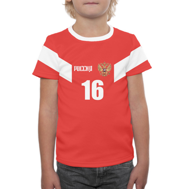 Футболка для мальчиков с изображением 16 Антон Миранчук цвета Белый