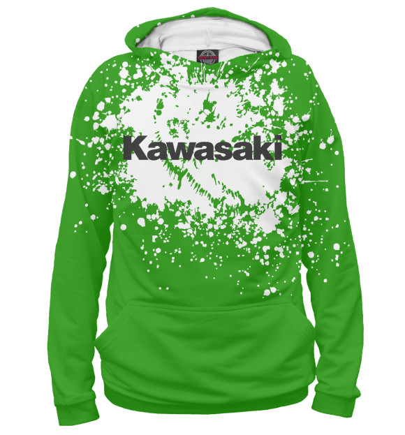 Женское худи с изображением Kawasaki цвета Белый