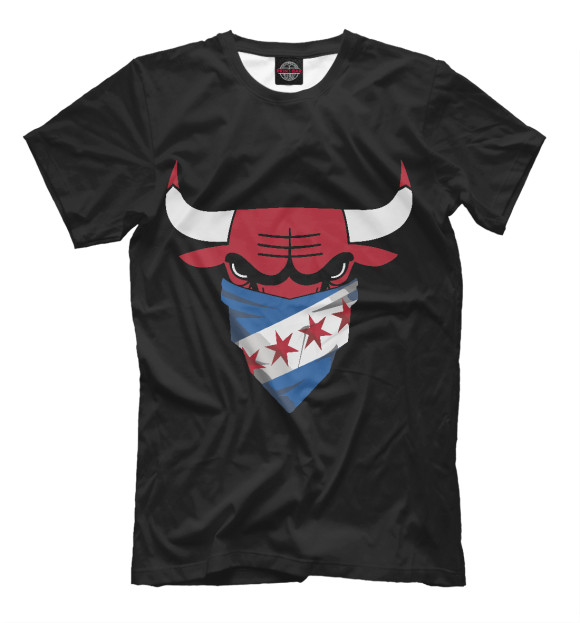 Мужская футболка с изображением USA Bulls цвета Черный