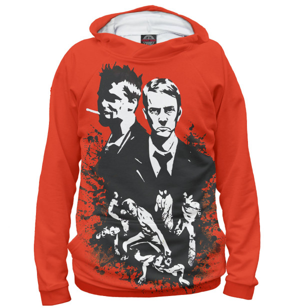 Женское худи с изображением Бойцовский клуб цвета Белый