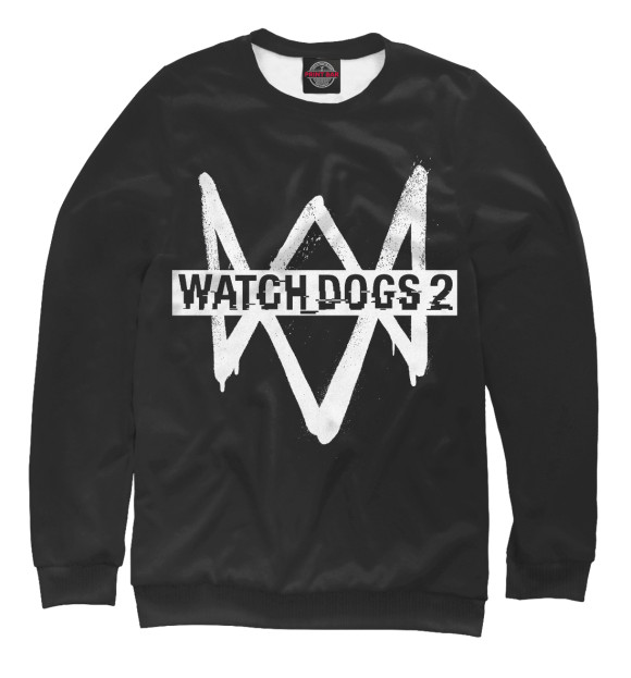 Мужской свитшот с изображением Watch Dogs 2 цвета Белый