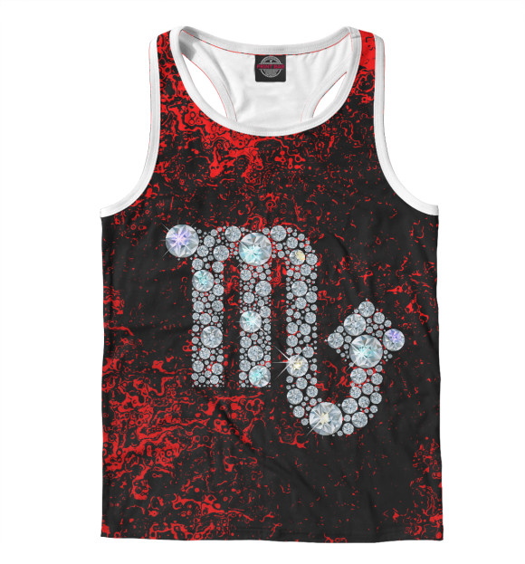 Мужская майка-борцовка с изображением Скорпион цвета Белый