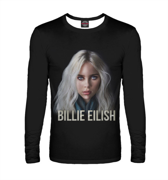 Мужской лонгслив с изображением Billie Eilish цвета Белый