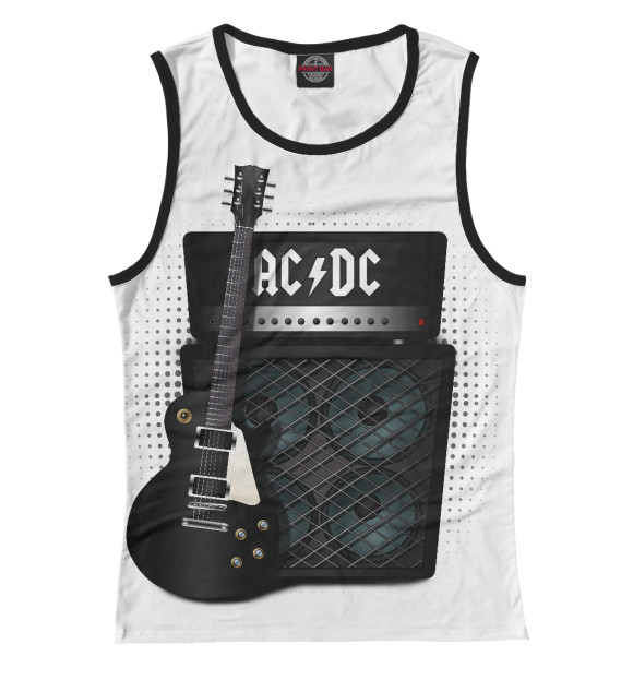 Майка для девочки с изображением AC/DC цвета Белый