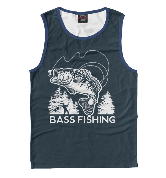 Майка для мальчика с изображением Bass Fishing цвета Белый