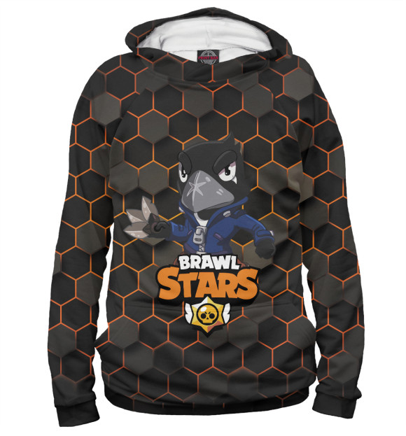 Мужское худи с изображением Crow (Brawl Stars) цвета Белый