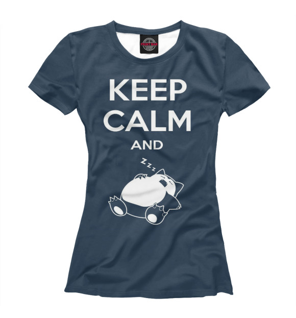 Футболка для девочек с изображением Keep calm and zzz funny цвета Белый