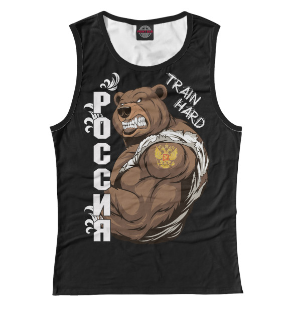 Майка для девочки с изображением Train hard цвета Белый