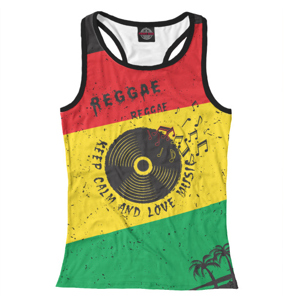 Женская майка-борцовка с изображением Reggae цвета Белый