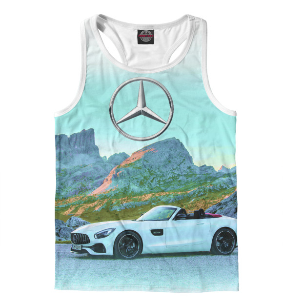 Мужская майка-борцовка с изображением V8 Biturbo Cabriolet цвета Белый