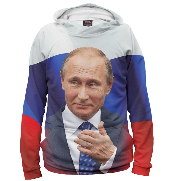 Худи для мальчика с изображением Путин цвета Белый