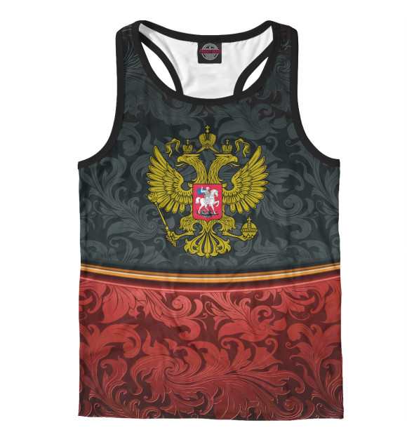 Мужская майка-борцовка с изображением Россия цвета Белый