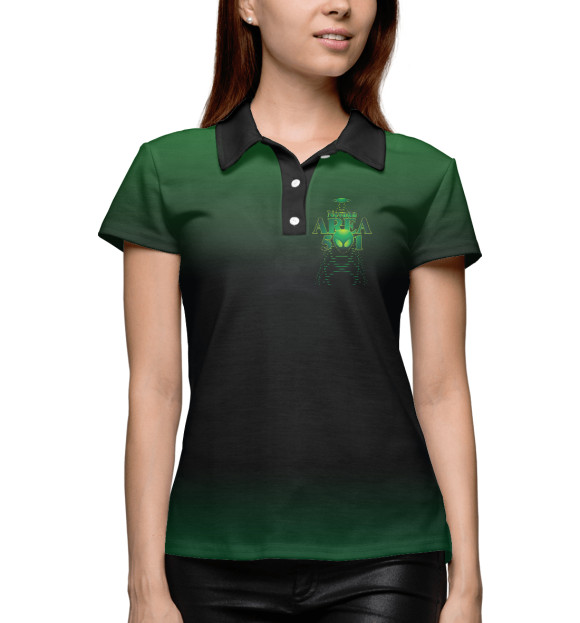 Женское поло с изображением Зона 51 цвета Белый