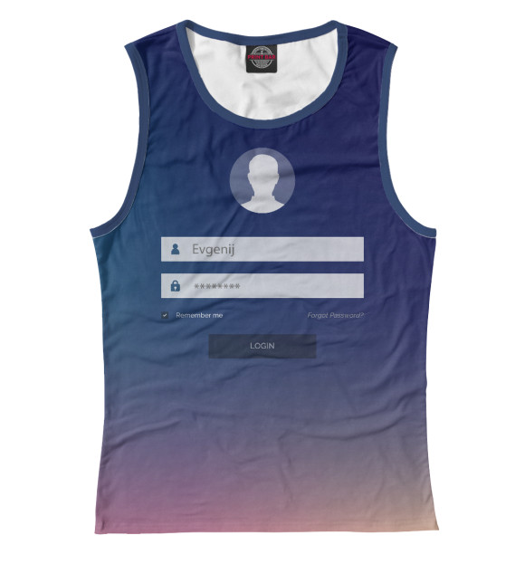 Женская майка с изображением Евгений цвета Белый