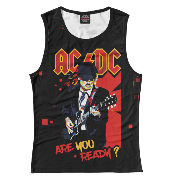 Майка для девочки с изображением AC/DC цвета Белый