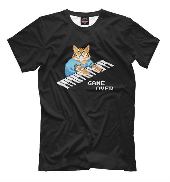 Футболка для мальчиков с изображением IT CROWD 8 bit cat цвета Белый