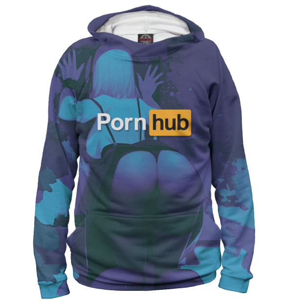 Женское худи с изображением Pornhub цвета Белый