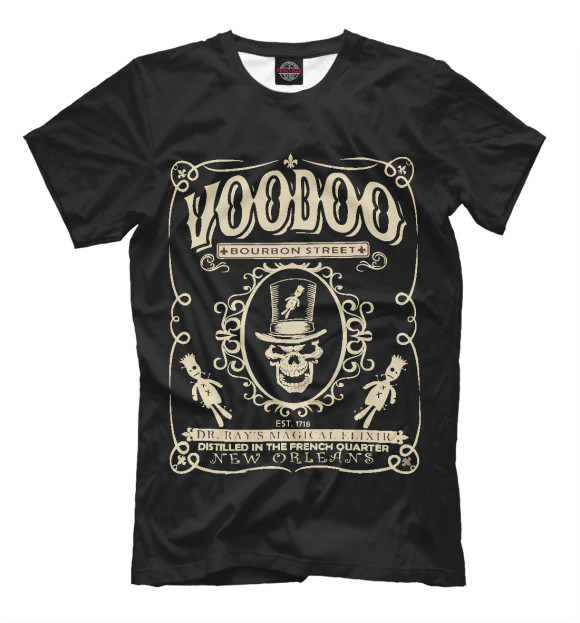 Мужская футболка с изображением Voodoo цвета Черный