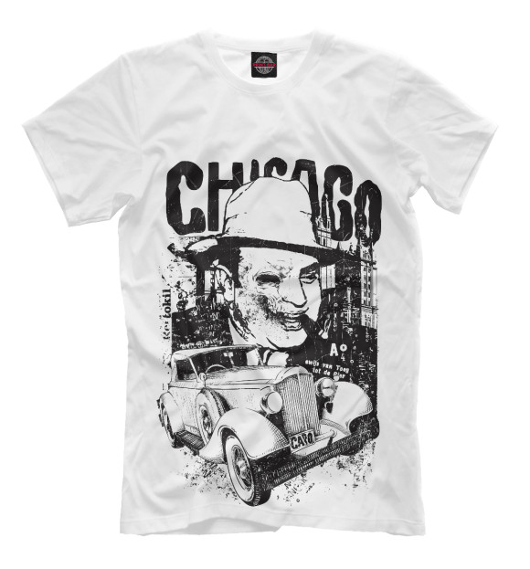 Мужская футболка с изображением Чикаго цвета Молочно-белый
