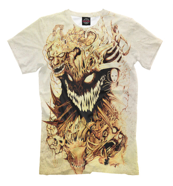 Мужская футболка с изображением Улыбка тьмы цвета Бежевый