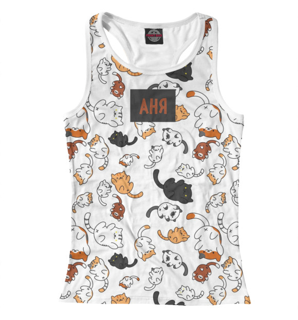 Женская майка-борцовка с изображением Аня цвета Белый