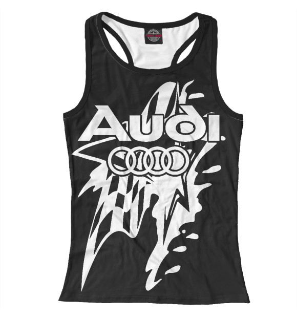 Женская майка-борцовка с изображением Audi цвета Белый