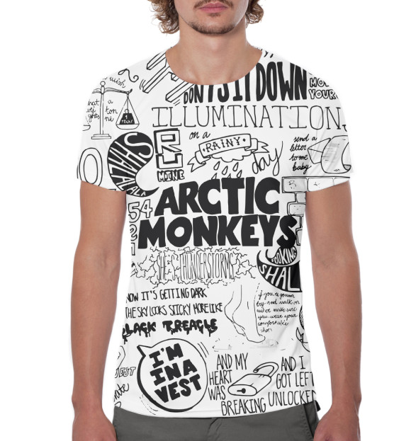 Мужская футболка с изображением Arctic Monkeys цвета Белый
