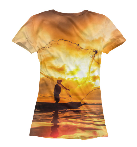 Футболка для девочек с изображением Fishing цвета Белый