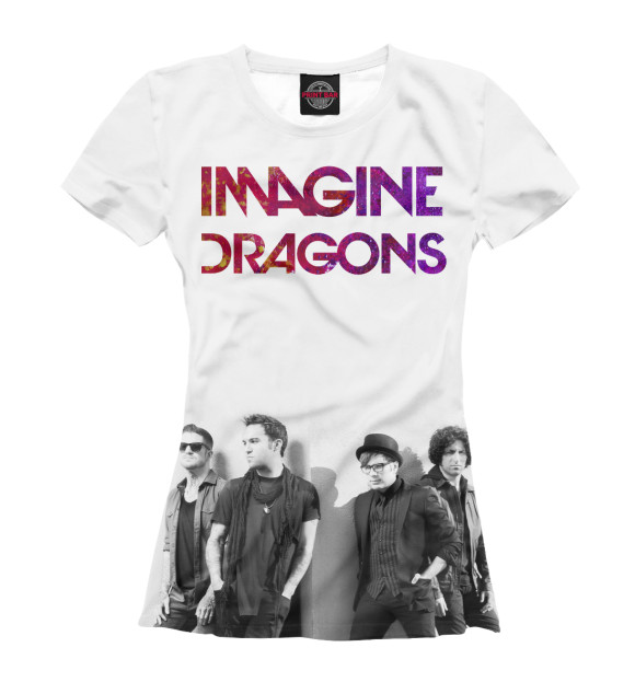 Женская футболка с изображением Imagine Dragons цвета Белый