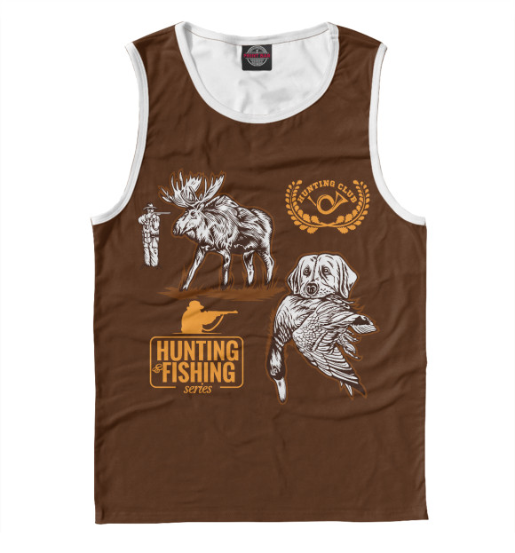 Майка для мальчика с притом Охота цвета Белый Майка для мальчика с изображением Охота цвета Белый