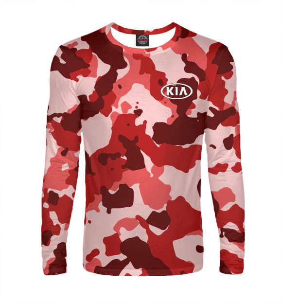 Мужской лонгслив с изображением KIA цвета Белый