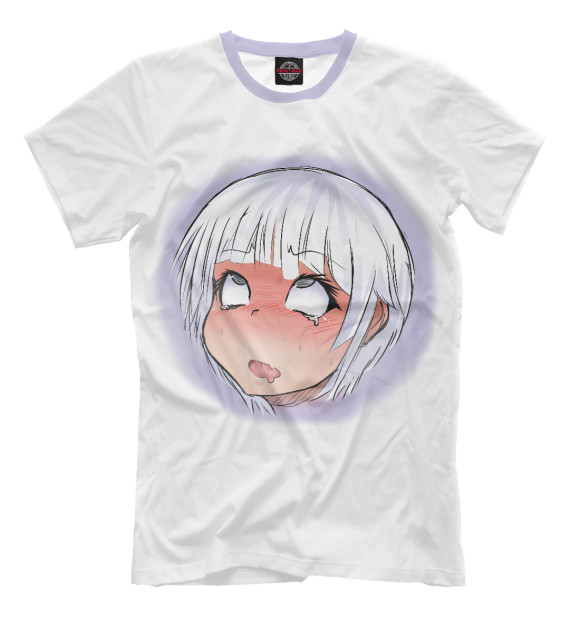 Футболка для мальчиков с изображением Ahegao цвета Молочно-белый