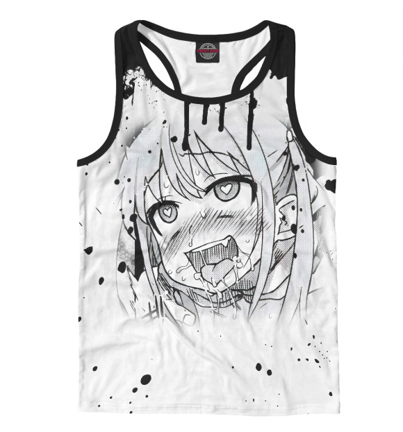 Мужская майка-борцовка с изображением Ahegao цвета Белый