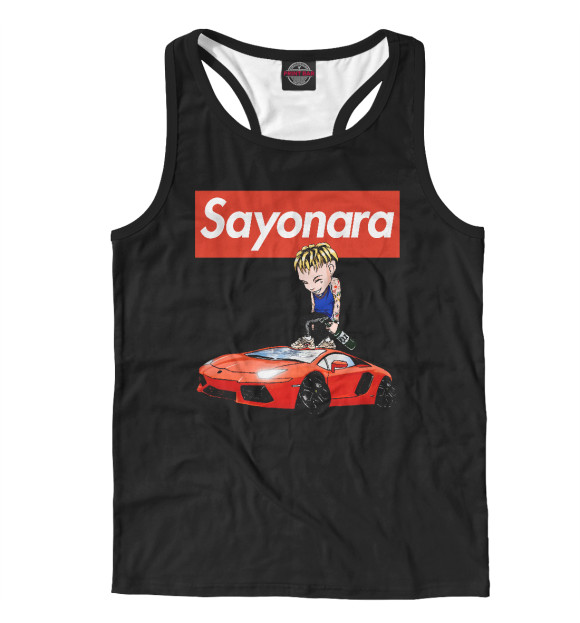 Мужская майка-борцовка с притом Sayonara Boy цвета Белый Мужская майка-борцовка с изображением Sayonara Boy цвета Белый