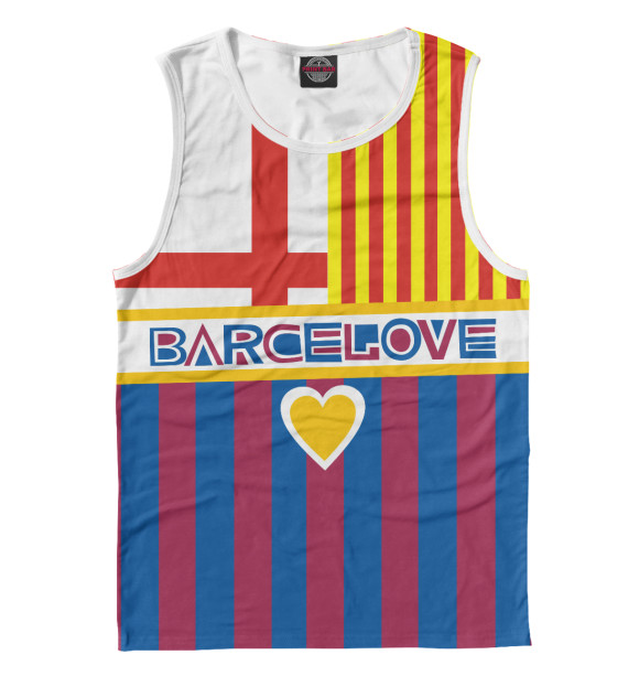 Майка для мальчика с изображением BarceLove цвета Белый