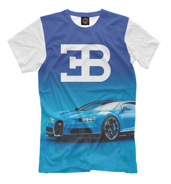 Мужская футболка с изображением Bugatti цвета Грязно-голубой