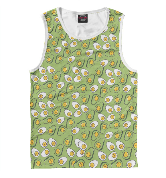 Майка для мальчика с изображением Зеленые авокадо цвета Белый