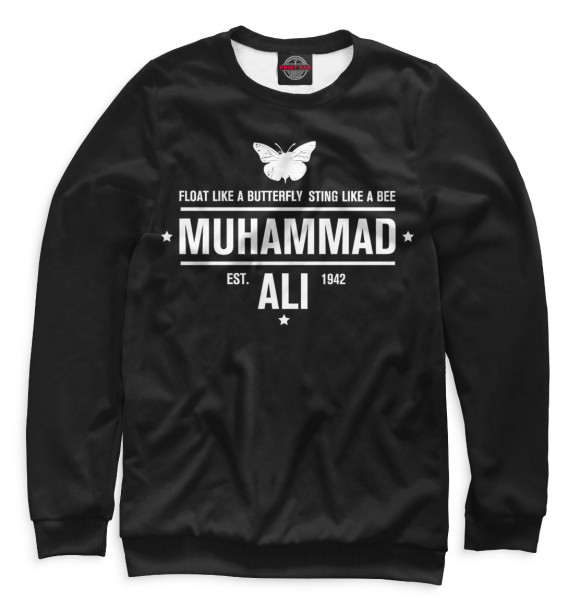 Мужской свитшот с изображением Мухаммед Али цвета Белый