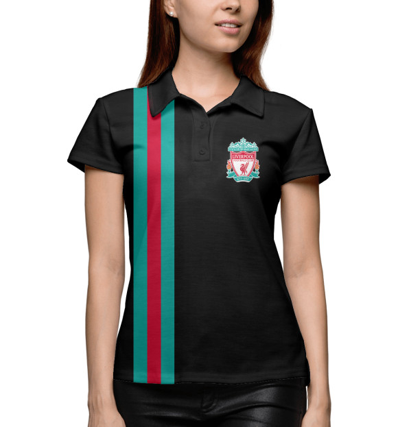 Женское поло с изображением FC Liverpool цвета Белый