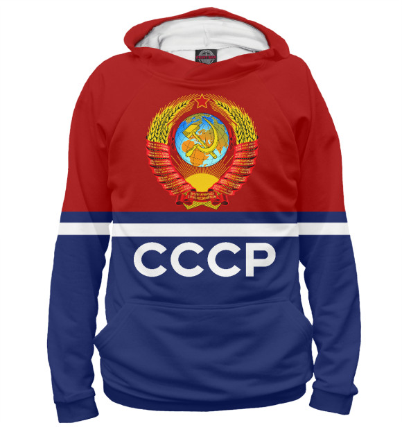 Женское худи с изображением СССР Герб цвета Белый