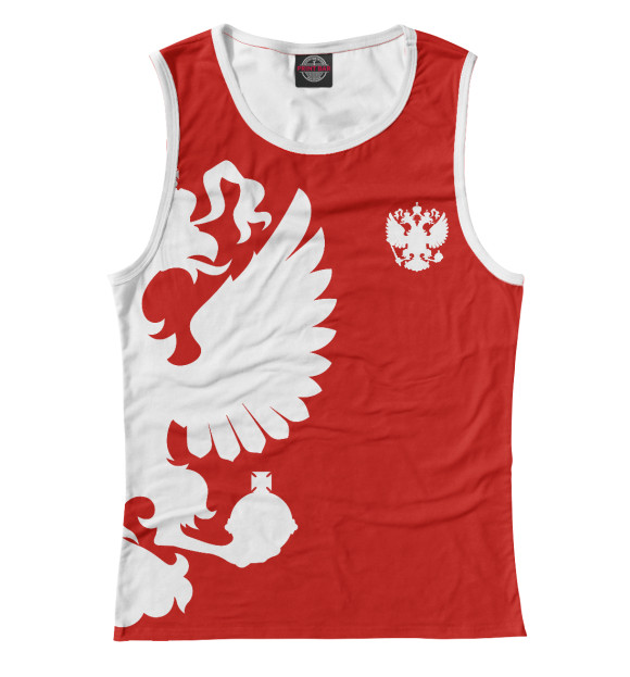 Майка для девочки с изображением Герб России цвета Белый