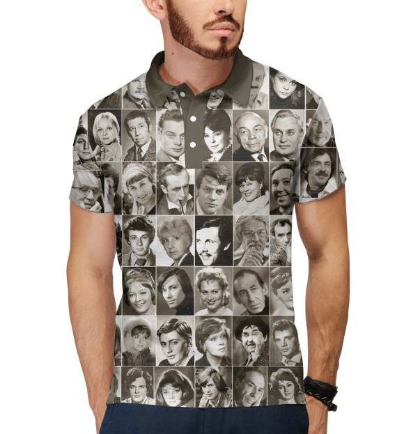 Мужское поло с изображением Актеры СССР цвета Белый