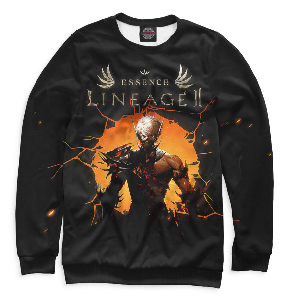 Женский свитшот с изображением Lineage II Essence цвета Белый