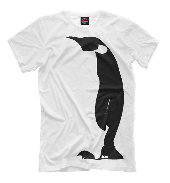Мужская футболка с изображением Пингвин цвета Молочно-белый